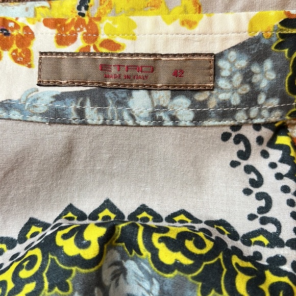 Etro Floral Button Down Shirt size 42 - Picture 5 of 9